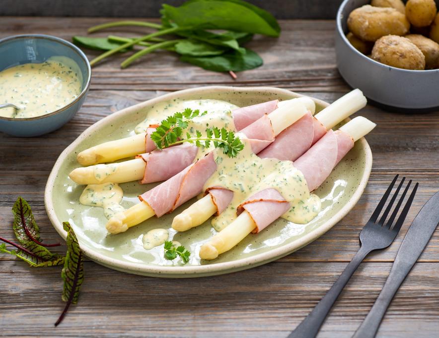 Spargel-Schinken-Rollen