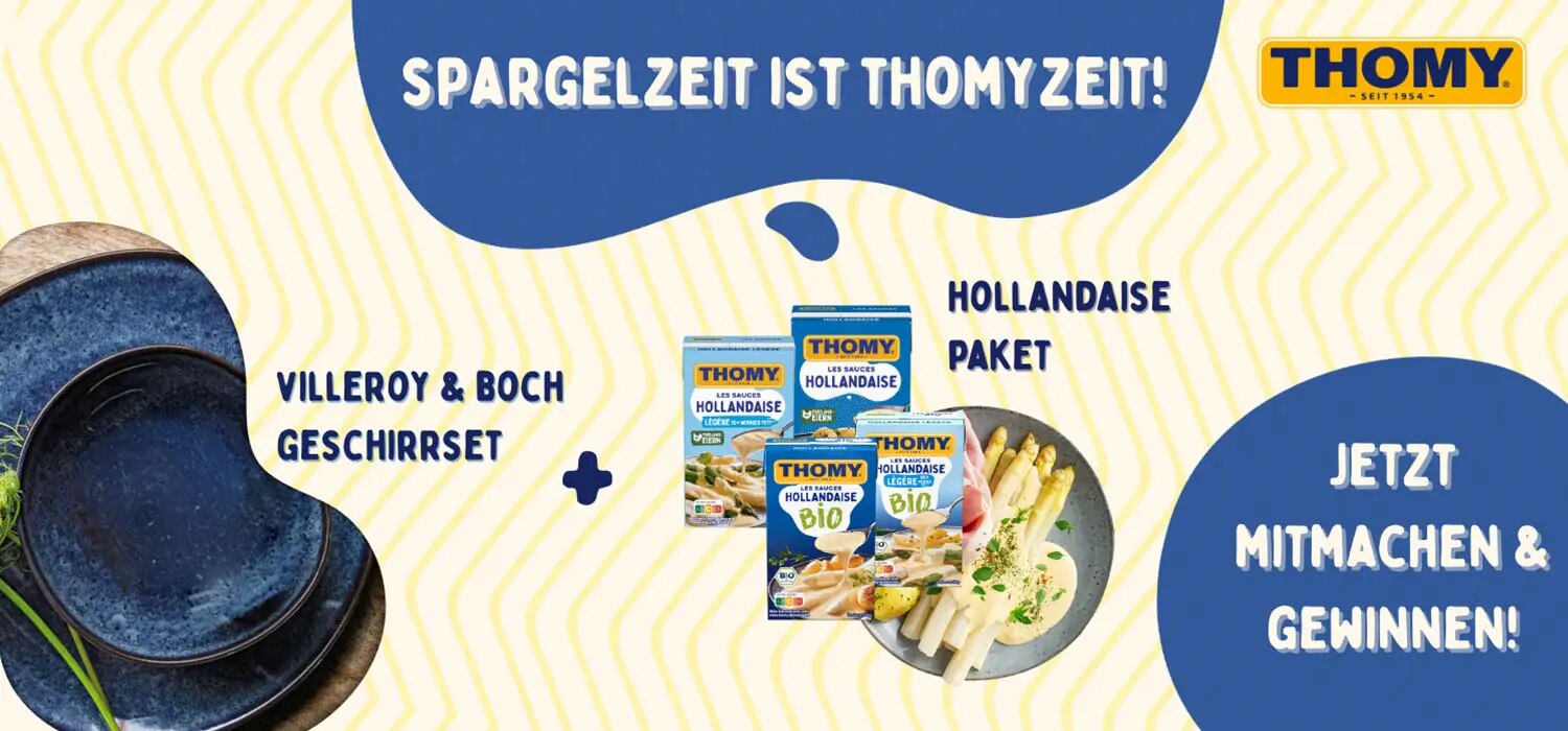 Abbildung des Geschirrsets, Hollandaisesaucen + Spargelgericht