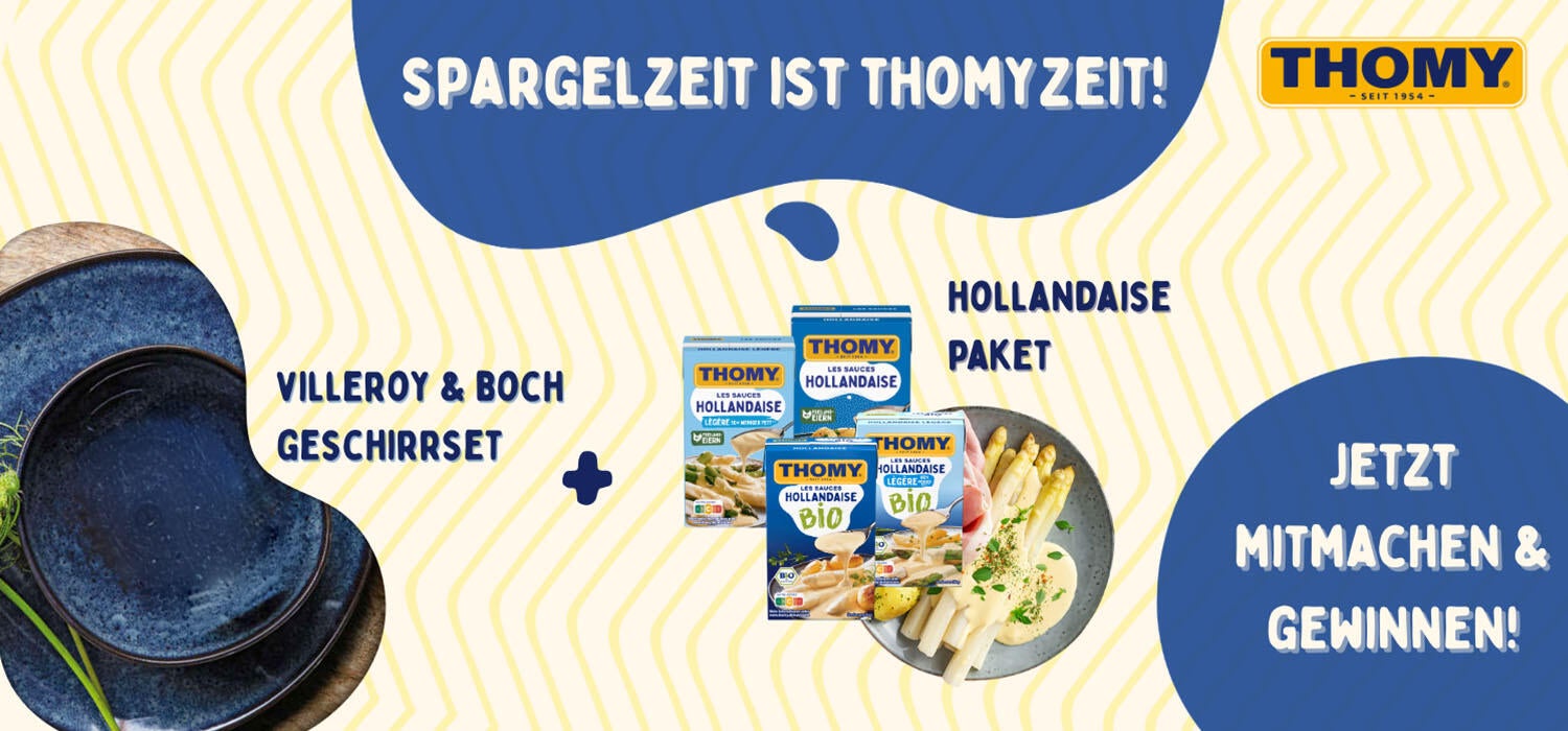 Abbildung des Geschirrsets, Hollandaisesaucen + Spargelgericht