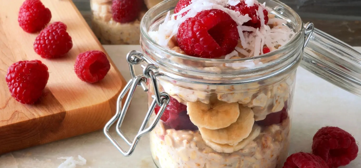 Overnight Oats mit Himbeeren