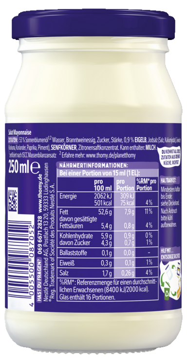 THOMY Salat Mayonnaise, 250 ml Glas