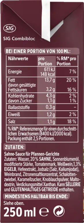 THOMY Les Sauces Pfannen Sahne-Sauce