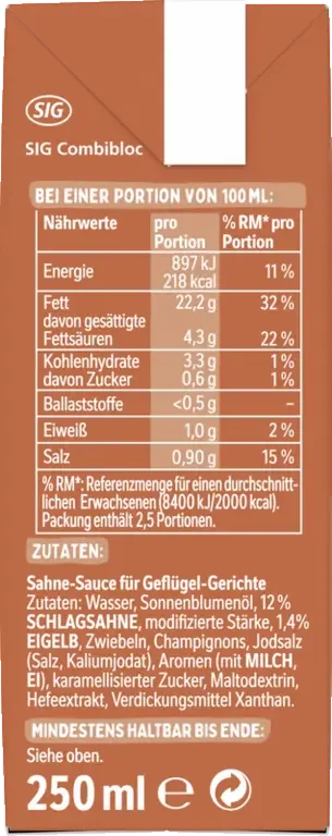 THOMY Les Sauces Geflügel Sahne-Sauce