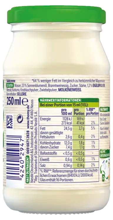 THOMY Die Natürlich Leichte 250ml Glas