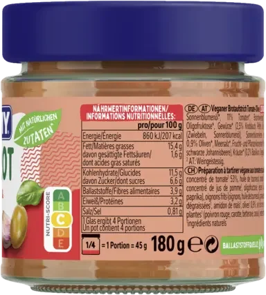 THOMY Brotaufstrich Tomate, Olive & Knoblauch 180g