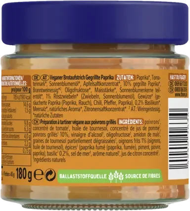 THOMY Brotaufstrich Gegrillte Paprika, Röstzwiebeln & Basilikum 180g