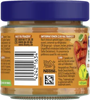 THOMY Brotaufstrich Gegrillte Paprika, Röstzwiebeln & Basilikum 180g