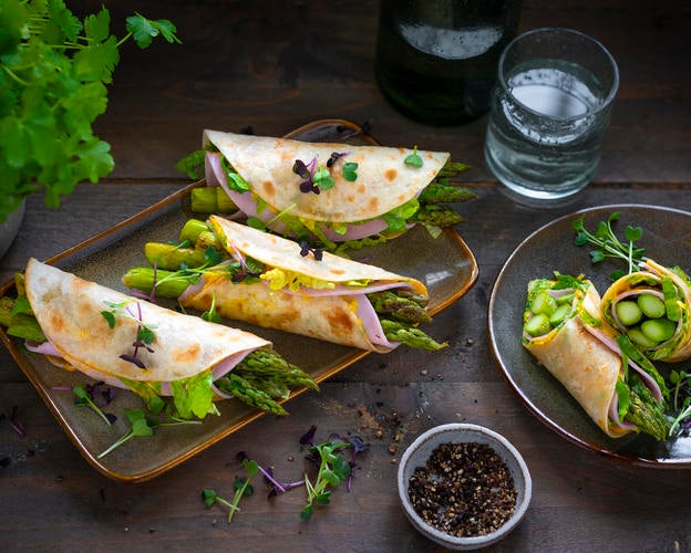 Spargel Curry Wrap