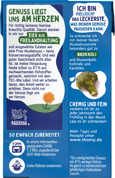 THOMY Les Sauces Hollandaise für Gemüse | thomy.de